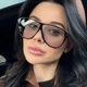 European and American retro large frame rice nail sunglasses