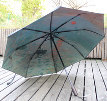 maxmango handmade parasol Monet oil painting double-layer umbrella Sunrise impression sunscreen parasol folding sun umbrella