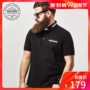 Glory GELISEN size lớn cho nam thời trang áo cotton ngắn tay màu đen cộng với phân bón để tăng thêm mùa hè - Polo store t shirt