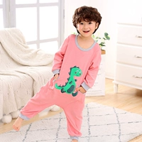 Bộ đồ ngủ trẻ em Xiêm mùa thu và mùa đông Phim hoạt hình bé trai 4 bé gái 5 chống đá 6-7 tuổi Bông một mảnh mùa xuân và mùa thu sleepsuit trẻ em
