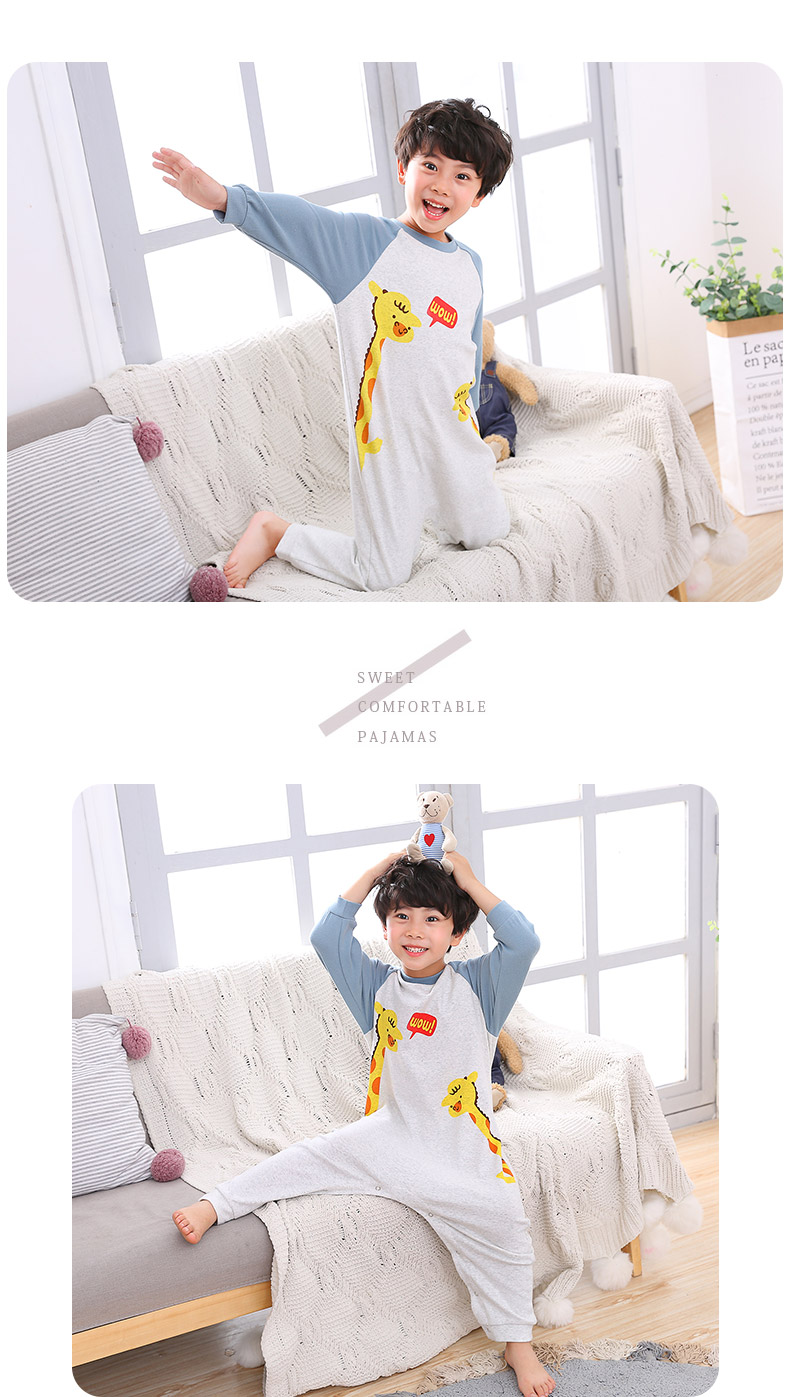 Bộ đồ ngủ trẻ em Xiêm cho bé trai Phim hoạt hình dễ thương Anime Animal Boy mùa thu và mùa đông dày shop quan ao tre em dep