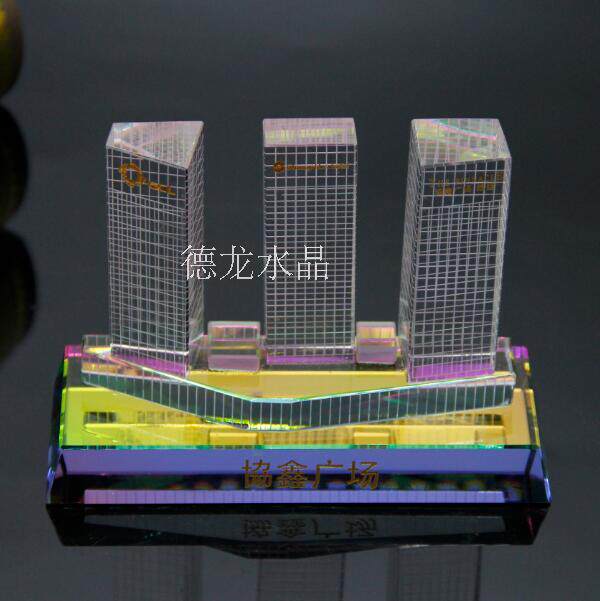 Crystal carving Building model architectural model completed Business gift souvenir celebration gift Crystal trophy