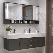 Nordic intelligent bathroom cabinet combination Modern simple Marble face wash basin Pool wash basin bathroom