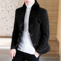 Wind clothes mens winter 2020 new Korean version of the trendy fur jacket handsome jacket handsome and short-style mens style