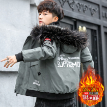 Youth cotton clothes men trend winter thick down cotton clothes Tide brand winter coat High School students handsome cotton jacket