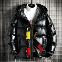 Cotton clothes men winter plus size trend down cotton clothes Tide brand overalls bright coat hooded jacket hooded warm padded jacket
