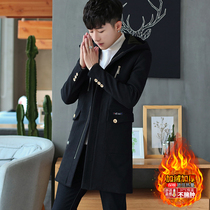 Mens windbreaker Korean autumn and winter long woolen coat woolen coat coat 2020 new mens trend cloak