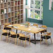 Industrial wind loft solid wood iron art board conference table long table simple modern meeting table Training Desk