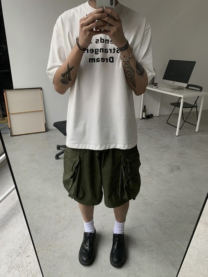 NKNOTS美式复古防水宽松伞兵工装短裤男女日系廓形潮牌休闲五分裤