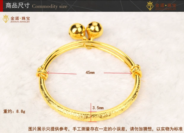 Đồng xu vàng Euro trang sức mạ vàng 24K trẻ em vòng tay vàng hồng vàng trẻ em đầy sao chuông trang sức cửa hàng SZ059 vong deo tay