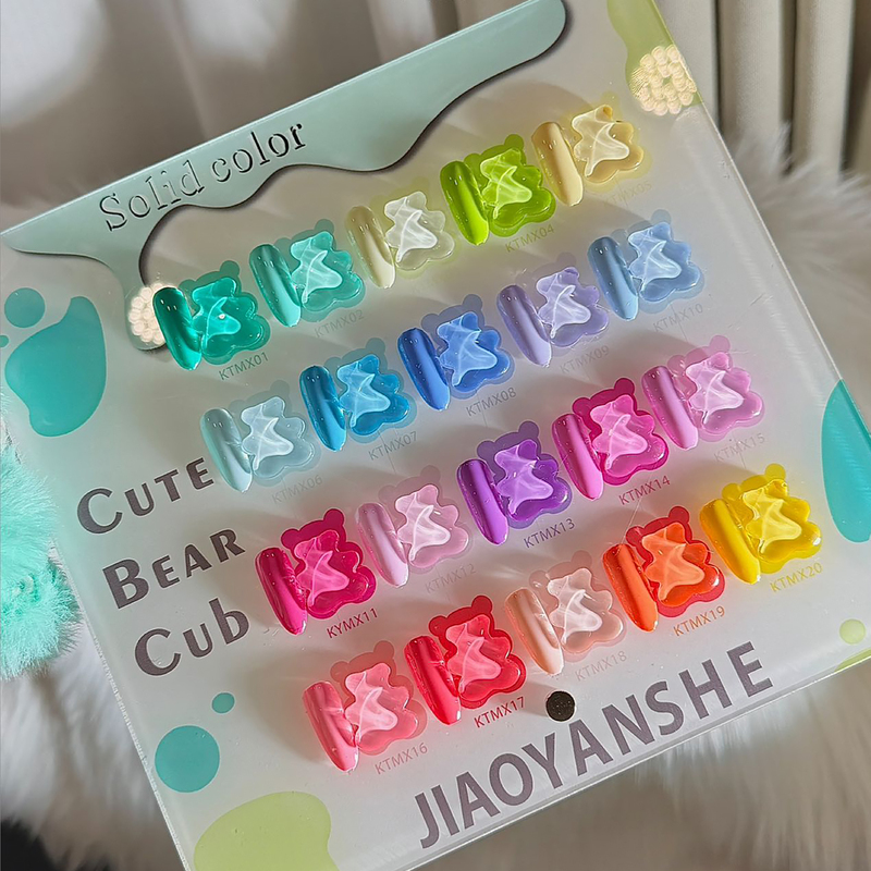 Jiaoyanshe's New Macaron Solid Color Nail Polish Gel, New Trendy Dopamine Fluorescent Translucent Nail Gel That Makes Your Skin Look Fairer