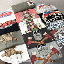 American trend HK trendy products collection of good goods Cotton brushed soft skin-friendly retro printed mens short-sleeved T-shirt