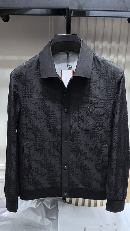 Men's Jacket for Young and Middle-Aged Men, Spring 2026, Jacquard Short Coat with Lapel, Trendy Thin Casual Jacket for Dad