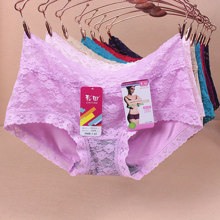 Caitian underwear female modal sexy ultra-thin transparent seamless lace low waist 30286 high waist 30629