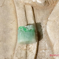 Painting = Qin 7820 ancient art collection 80s Natural A goods Zhengyang green old pit emerald lotus leaf fish seal certificate