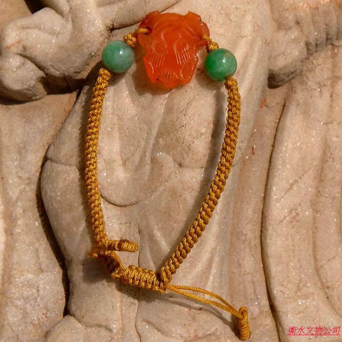 Incense=Ge 2002 Inventory Qing Dynasty Natural A Goods Myanmar Laokeng Zhengyang Green Jade Bead Laonan Red Hand Belt Certificate