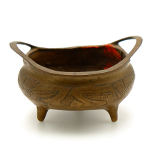 The Heard-Qing Dynasty bronze incense stove Doming Xuande Year 6 words Longgrain English inscription