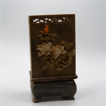 Flowers Kaiqing Dynasty Shoushan Stone Baobao Embed Flower Square Pen Holder