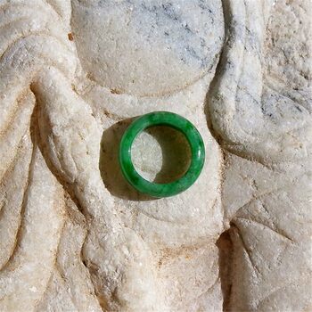 Natural grade a burmese laokeng jadeite ring ring 17