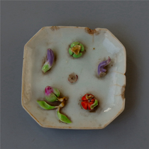 Yuan=Brocade bionic porcelain Fruit incense tray Porcelain art collection