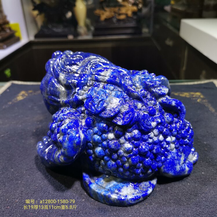 Carved lapis lazuli ornaments Natural strange stone carved ore Mineral Emperor Qingyuan stone collection sightseeing stone 79