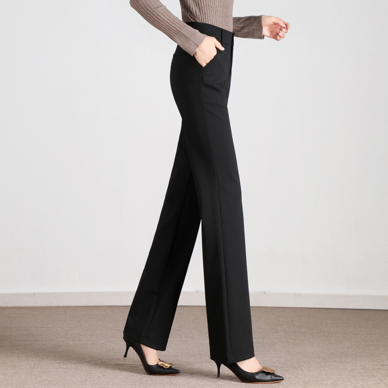 Straight-Leg Pants for Women 2026 Spring and Autumn New Style Slimming High-Waisted Drapey Loose Black Commuter Professional Suit Pants Casual Pants