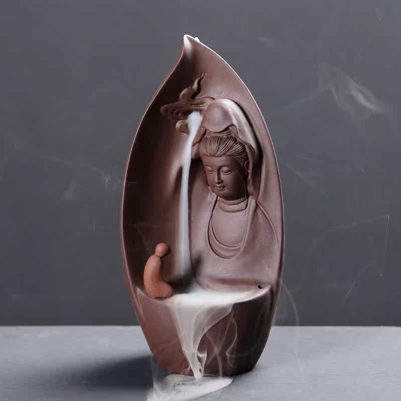 Personality purple sand reflux incense household tea table room Zen mountain pipeline piece new tea flavored fragrance