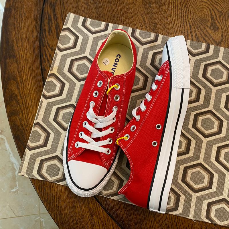 Converse All Star Classic Evergreen Red Low-Top Couple Casual Canvas Shoes 101007 Converse All Star Classic Evergreen Red Low-Top Couple Casual Canvas Shoes 101007