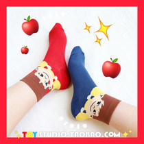 Cartoon Little Girl Avatar Pure Cotton Midcylinder Socks and Ins Day Lovely Students Soft Sister Personality 100 hitch styling stockings