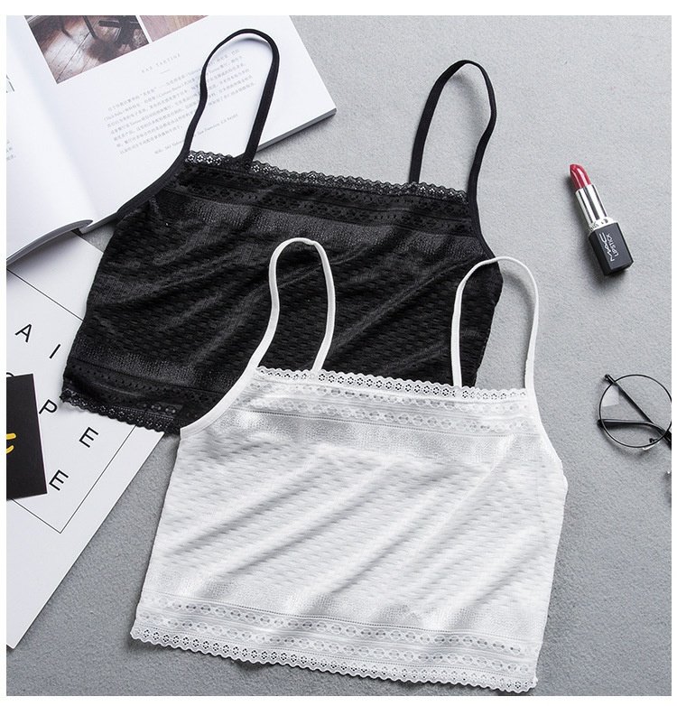 Mùa hè cô gái trắng ngắn phần I-line ren sling vest đáy chống ánh sáng bọc ngực ống đồ lót học sinh hàng đầu áo dây nữ