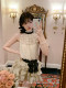 CreamySweet Vanilla Melaleuca Sweet Polka Dot Chiffon Sleeveless Top Women's Bow Cake Skirt Suit