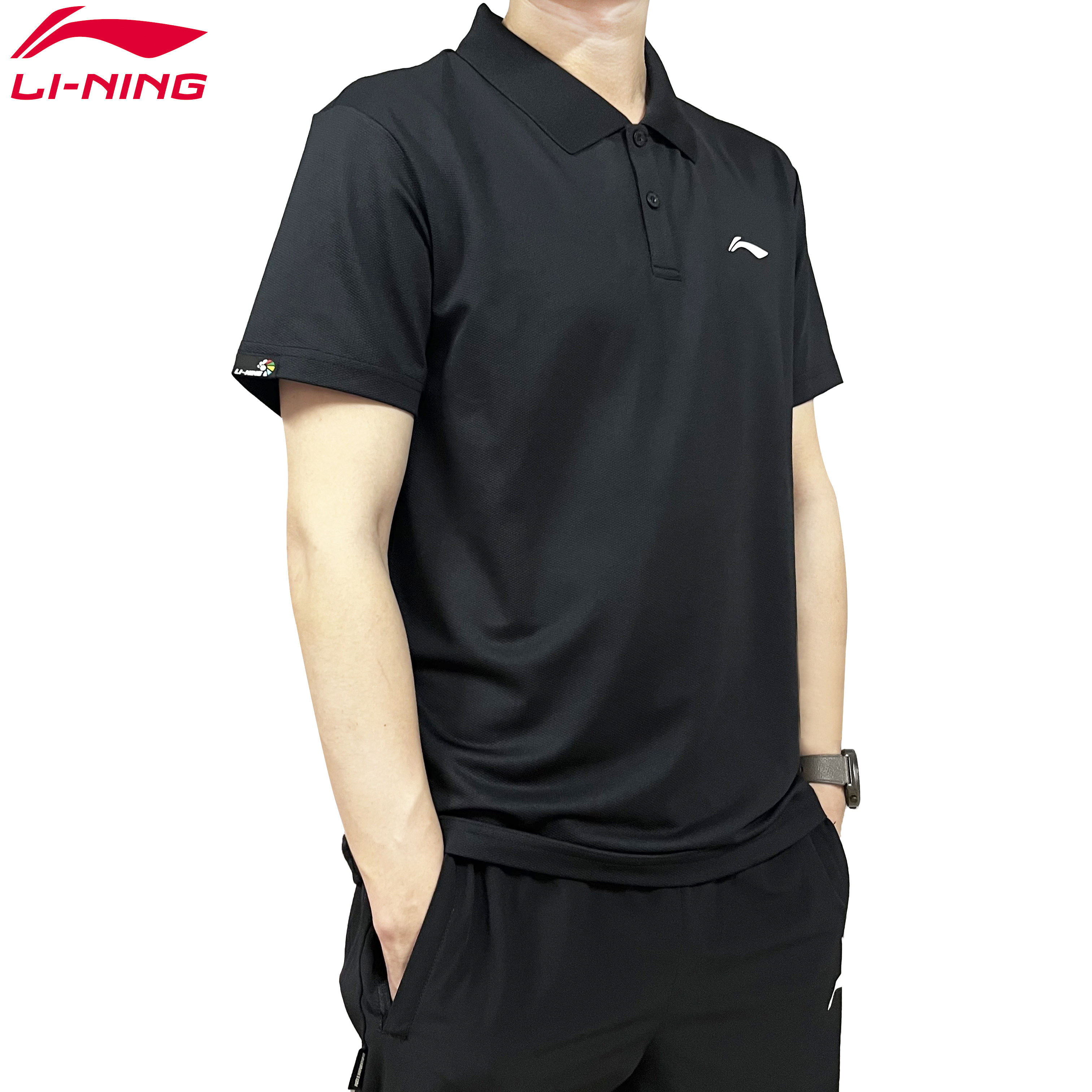 Li Ning Short Sleeve POLO Shirt Man 2022 Summer New Speed Dry Sports T-shirt Turning Collar Casual Breathable Half Sleeve