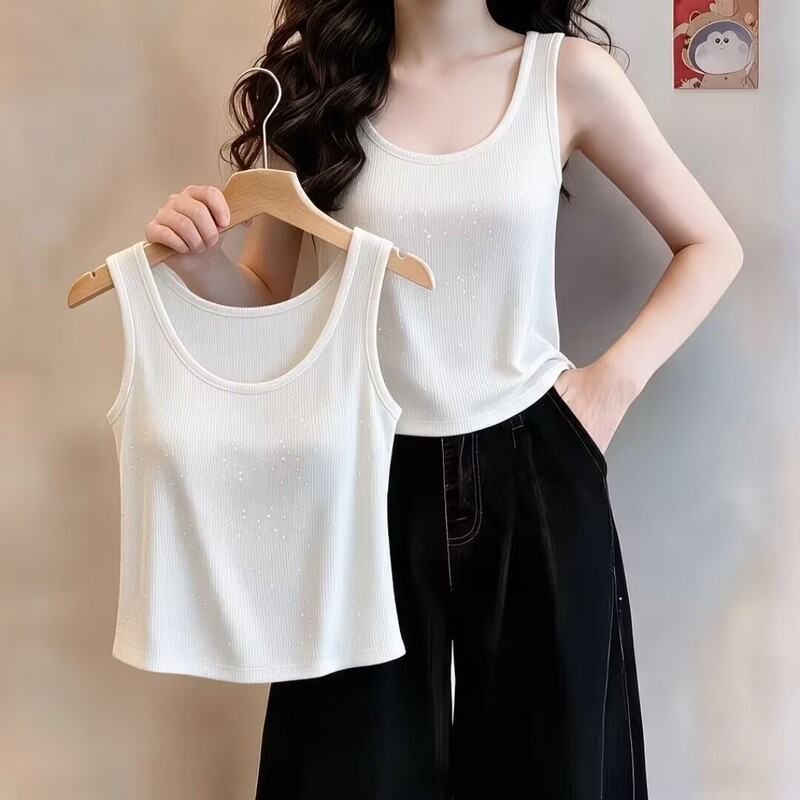 Trendy Christmas Sequin Starry Sky 2026 New Summer Camisole Fashion T-Shirt Slimming Versatile Base Shirt Trendy Christmas Sequin Starry Sky 2026 New Summer Camisole Fashion T-Shirt Slimming Versatile Base Shirt