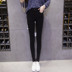 Quần lọt khe đen mỏng 9 điểm quần legging nữ mặc mùa hè Hàn Quốc phiên bản eo cao là quần thun co giãn mỏng - Khởi động cắt quần thu đông nữ Khởi động cắt