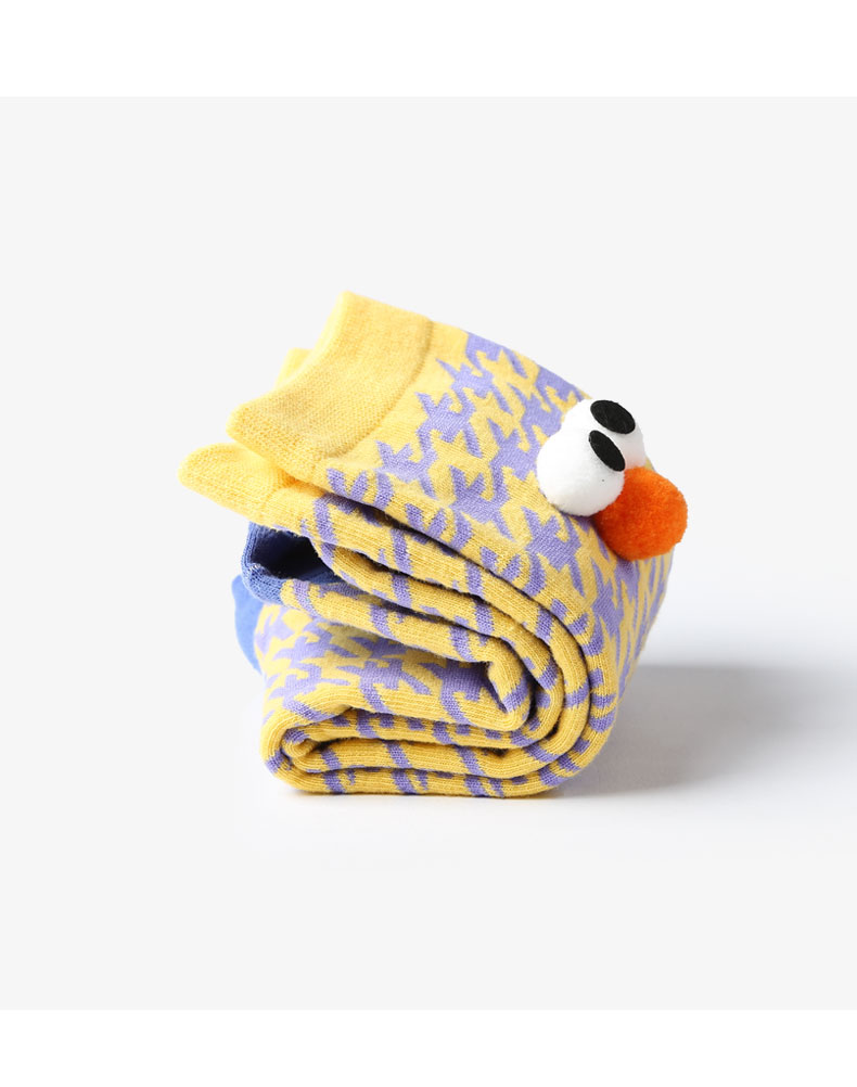 Sesame Street Vớ Nữ Phim hoạt hình dễ thương Bình thường thủy triều sáng tạo Thương hiệu vớ dài Hàn Quốc Đại học cá tính Gió dài vớ cotton - Vớ bông tất nữ hàn quốc