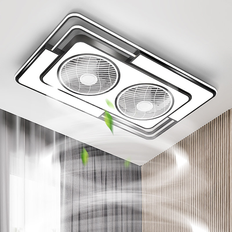 Electric fan ceiling lamp atmospheric living room household modern minimal bedroom ultra-thin silent stealth ceiling fan lamp