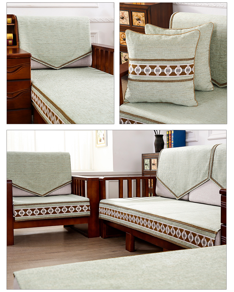 Rắn gỗ sofa đệm khăn gỗ bốn mùa phổ quát chống trượt mới đệm Trung Quốc đệm vải vải đỏ gỗ sofa đệm - Ghế đệm / đệm Sofa đệm ghế ngồi