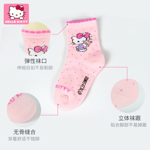 Hello kitty, детские демисезонные зимние носки для школьников и студентов, средней длины, подходят для подростков