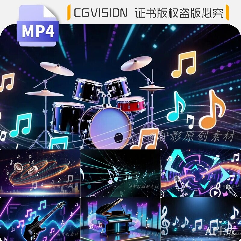 High-Definition Colorful Rhythm Music Carnival Stage Lighting Rock Drum Set Audio Headphones Microphone Video Material High-Definition Colorful Rhythm Music Carnival Stage Lighting Rock Drum Set Audio Headphones Microphone Video Material