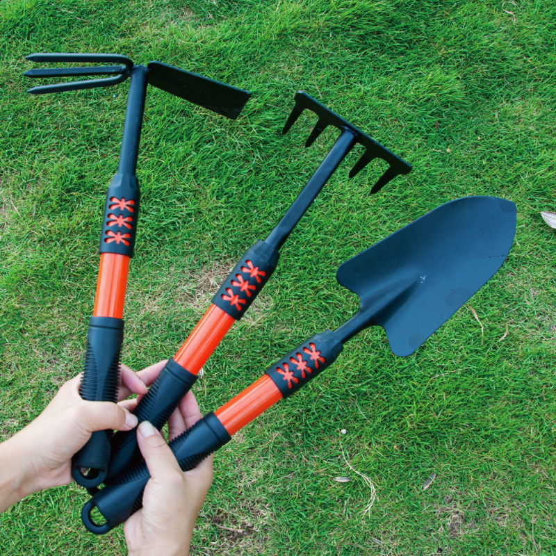 Gardening shovel flower digging outdoor weeding practical three-piece set of vegetable planting tools digging wild vegetable set to catch the sea