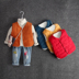 Áo phao cotton trẻ em Hàn Quốc Áo vest trẻ em giản dị Áo vest mùa thu đông cho bé cộng với quần áo nhung màu mới quần áo trẻ sơ sinh cao cấp Áo ghi lê