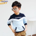 Cotton T-shirt trẻ em dài tay áo thun mùa xuân và bìa màu đầu mùa thu của trẻ em trong các cậu bé lớn nhấn áo phía dưới. 