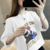 Mùa hè trắng ngắn tay mùa xuân t-shirt nữ 2020 mới của Hàn Quốc phiên bản của loose cotton t-shirt trong quần áo triều s 