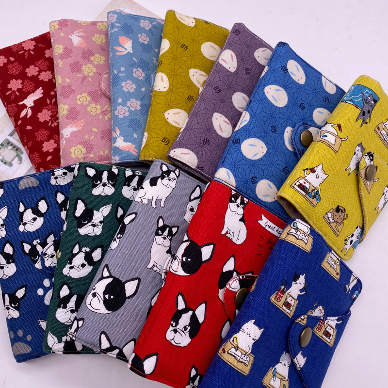 Handmade cartoon retro fabric storage bus transportation bank card business card access control storage large-capacity card package