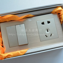 Thin Aluminum Wire Drawing Joclock ART Switch Socket Wall Home more than two Three-pole five-hole conjoined A77 one-piece panel