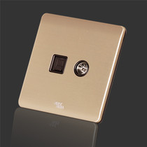 Elegant Dot 86 Type Champagne Gold Switch Socket Panel TV Network Cable Socket TV Computer Socket