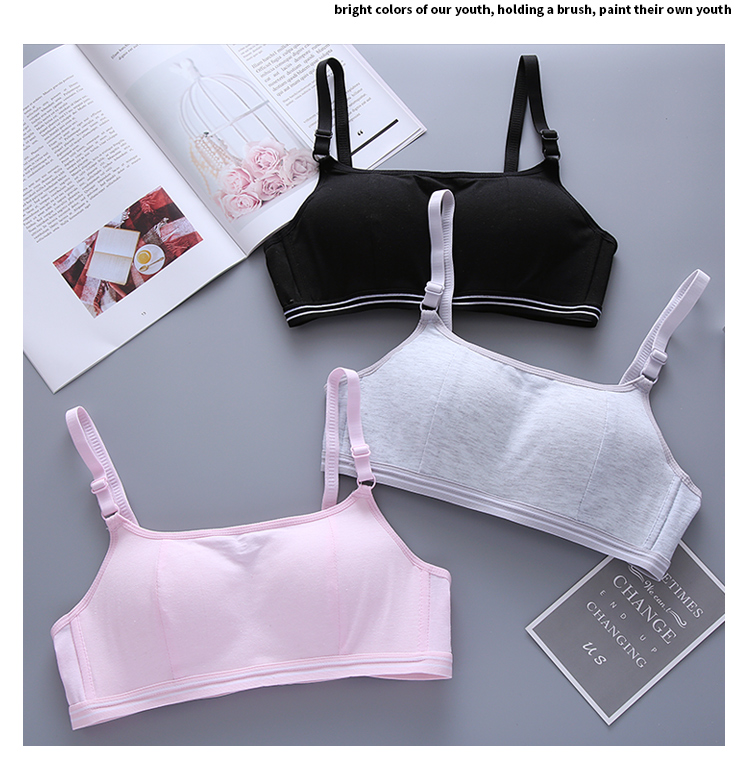 Nữ sinh đồ lót học sinh trung học cotton mỏng phần phát triển trường trung học cơ sở không có vòng thép áo ngực nhỏ tụ tập áo ngực hàng đầu áo lót quây