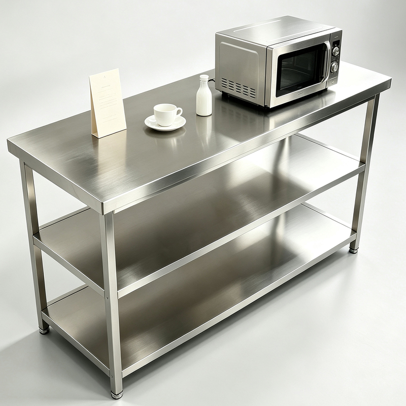 Thickened Layered Storage Rack, Floor-Standing Multi-Layer Stainless Steel Kitchen Shelf, Workbench for Cutting Vegetables
