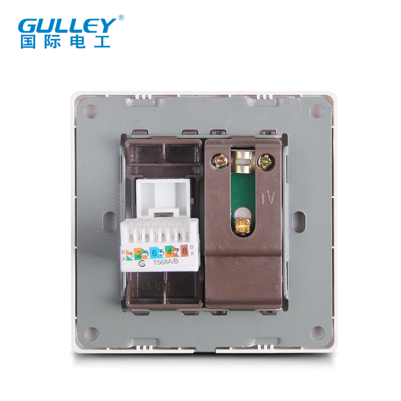 86 Concealed Tv TV Cable Internet Port Internet Line Socket panel Lieven TV + Computer socket