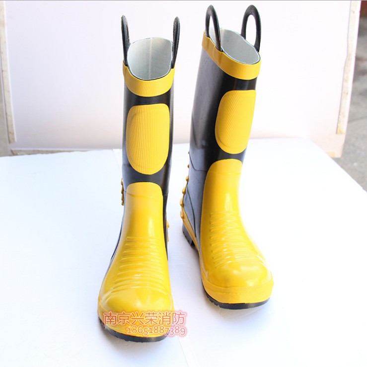 02 fire boots Fire fighter special combat boots fire extinguishing protection boots fire glue boots with steel plates on the bottom